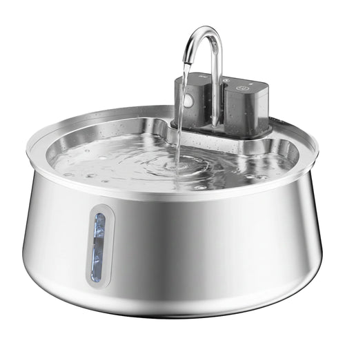 Larkmont™ Wireless Cat Water Fountain — Stainless Steel, Battery-Powered, Motion Sensor